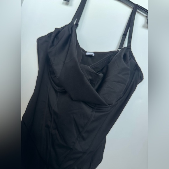 Popilush Corset Bodysuit for Women Tummy Control Shapewear Cowl Neck Tops Thong - Picture 3 of 10